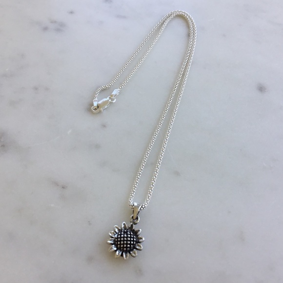 Sterling Silver Sunflower Necklace - Picture 5 of 15